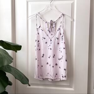 Lovestitch Light Purple Floral Tank Strappy V Neck Small